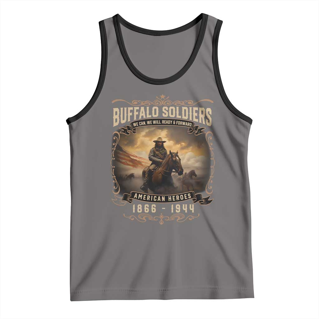 Buffalo Soldiers Tank Top American Heros Cavalry Black History TS09 Deep Heather Black Print Your Wear