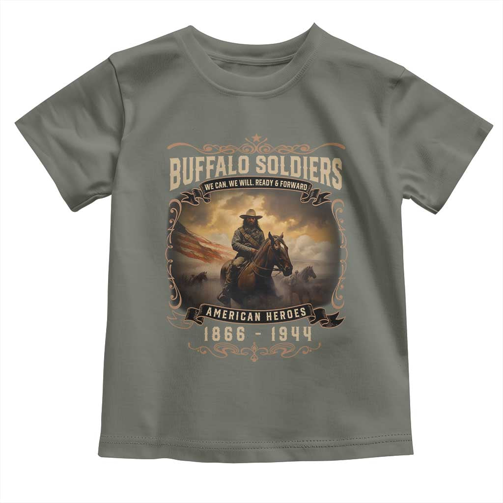 Buffalo Soldiers Toddler T Shirt American Heros Cavalry Black History TS09 Military Green Print Your Wear