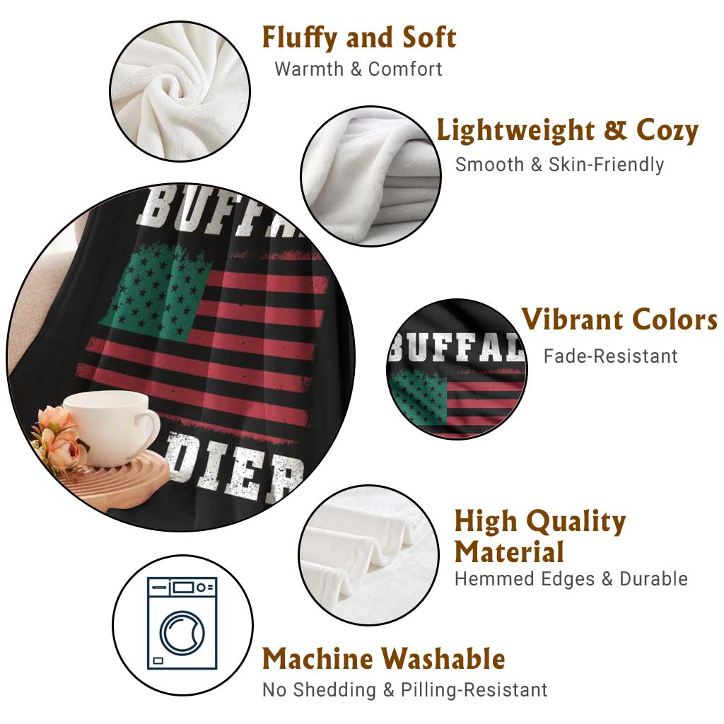 Buffalo Soldiers Throw Blanket African American Cavalry Black History TS09 Print Your Wear