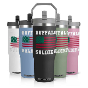 Buffalo Soldiers Flip Straw Tumbler African American Cavalry Black History TS09 Print Your Wear