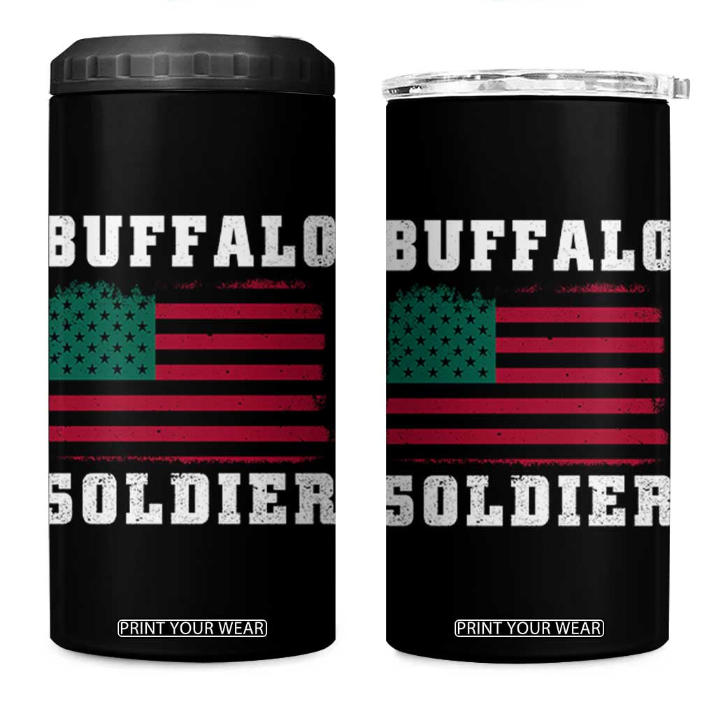 Buffalo Soldiers 4 in 1 Can Cooler Tumbler African American Cavalry Black History TS09 One Size: 16 oz Black Print Your Wear