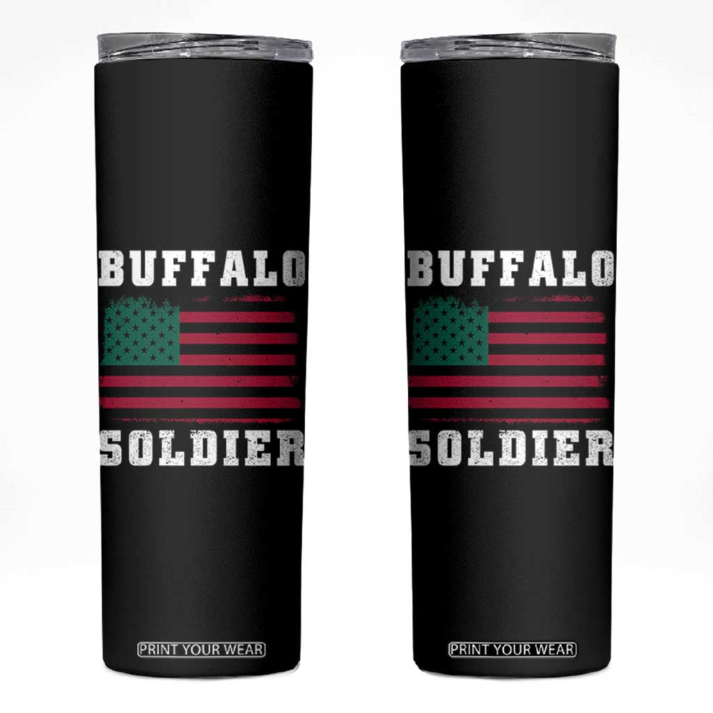 Buffalo Soldiers Skinny Tumbler African American Cavalry Black History TS09 Black Print Your Wear