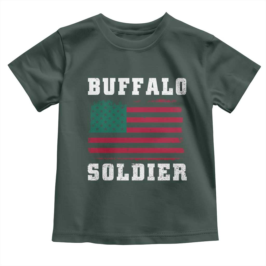 Buffalo Soldiers Toddler T Shirt African American Cavalry Black History TS09 Dark Forest Green Print Your Wear