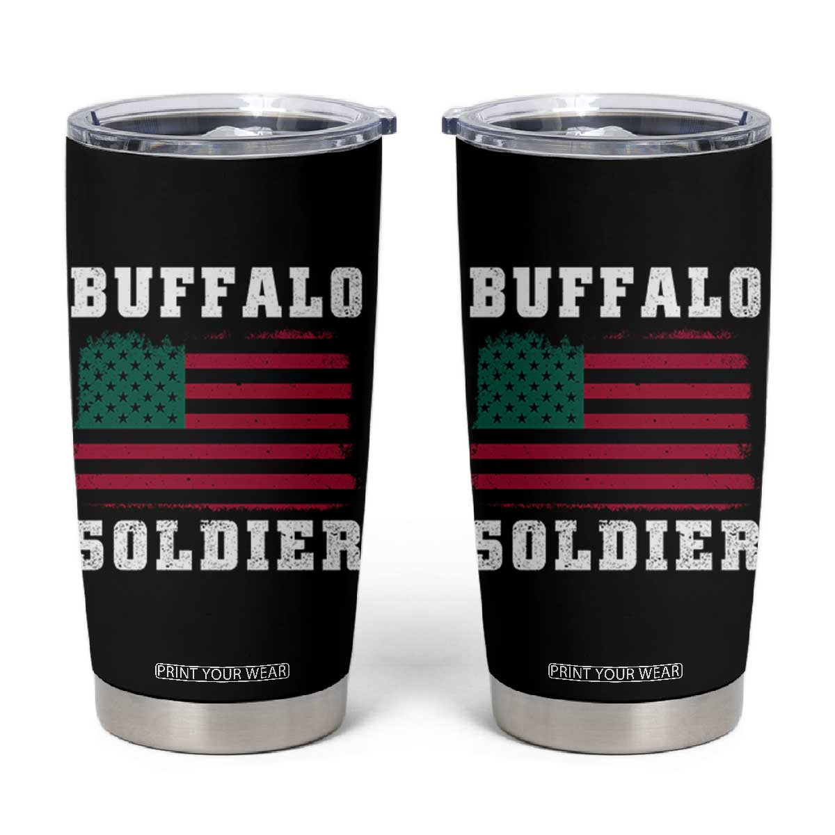 Buffalo Soldiers Tumbler Cup African American Cavalry Black History TS09 Black Print Your Wear