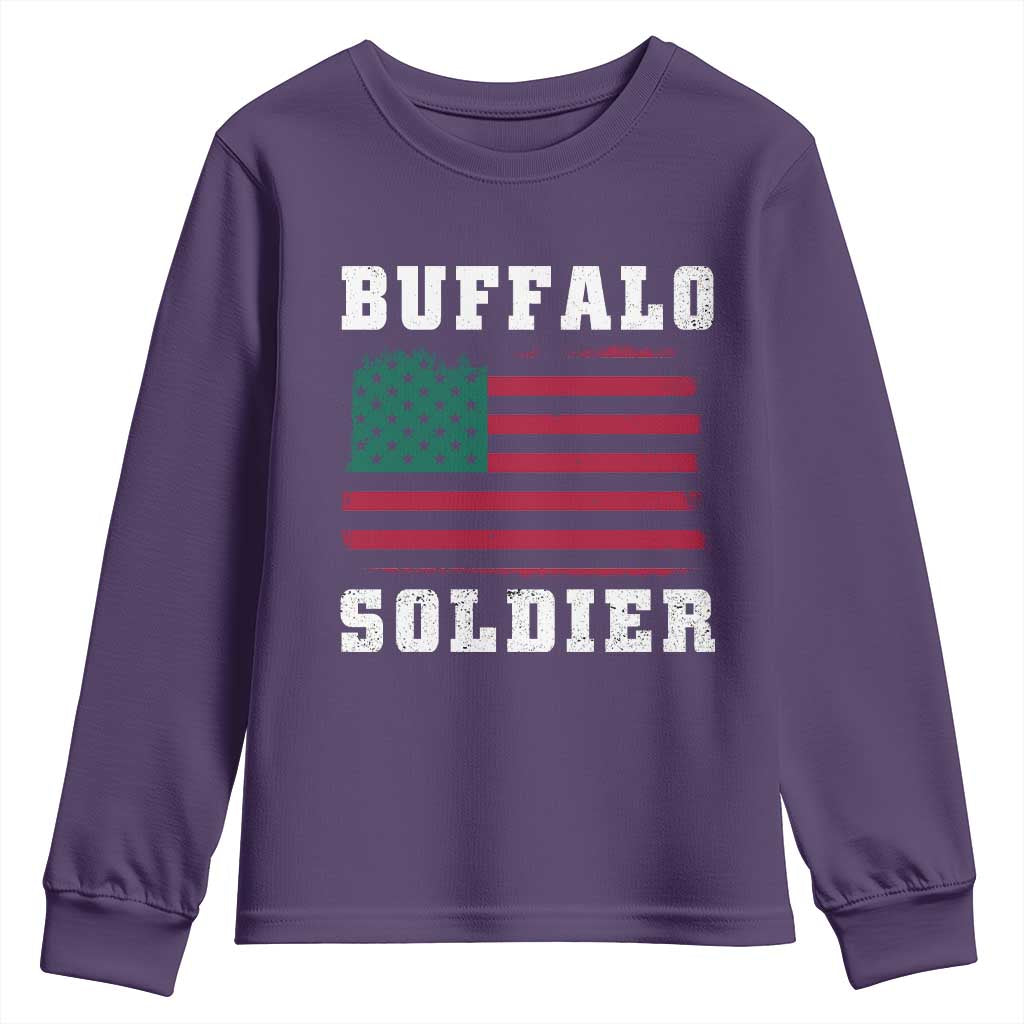 Buffalo Soldiers Youth Sweatshirt African American Cavalry Black History TS09 Purple Print Your Wear