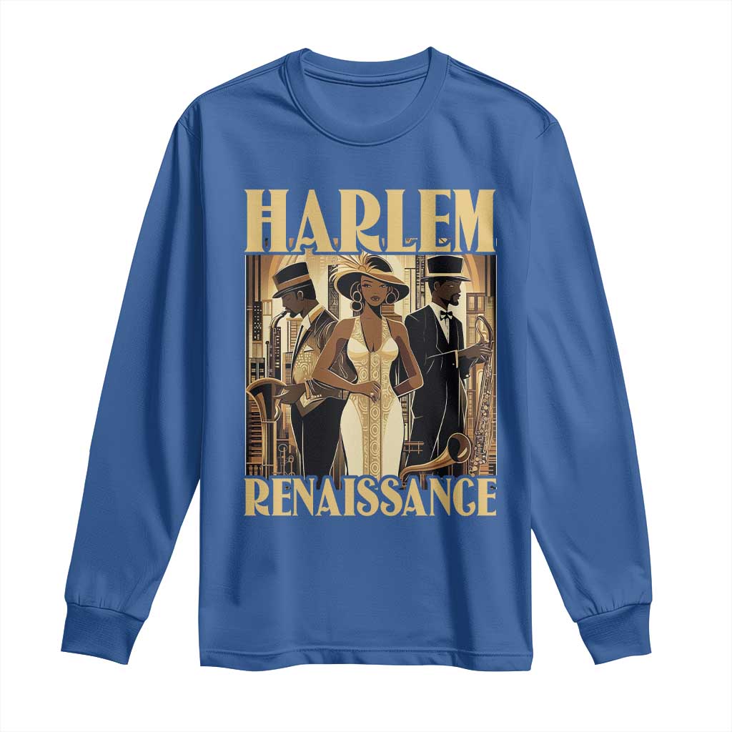 Harlem Renaissance Long Sleeve Shirt 1920s Black History Month TS09 Royal Blue Print Your Wear