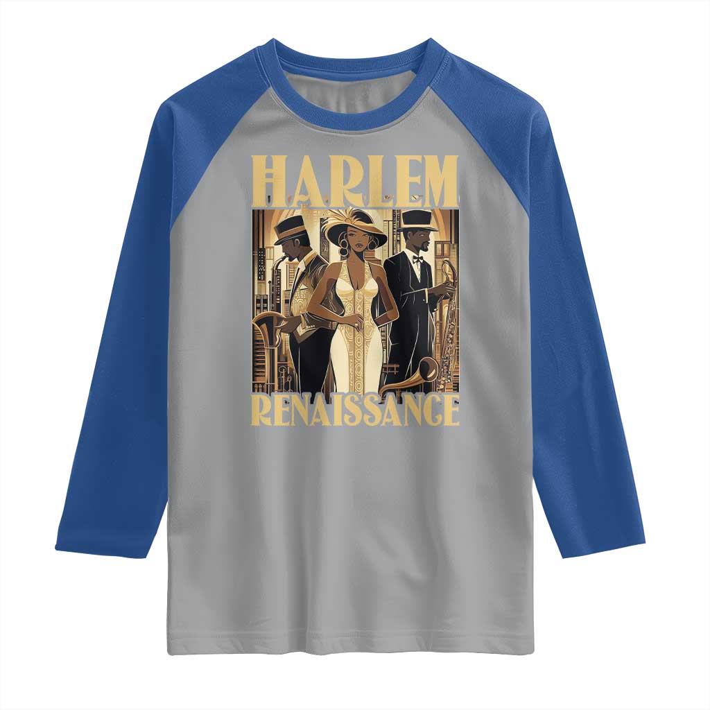 Harlem Renaissance Raglan Shirt 1920s Black History Month TS09 Sport Gray Royal Print Your Wear