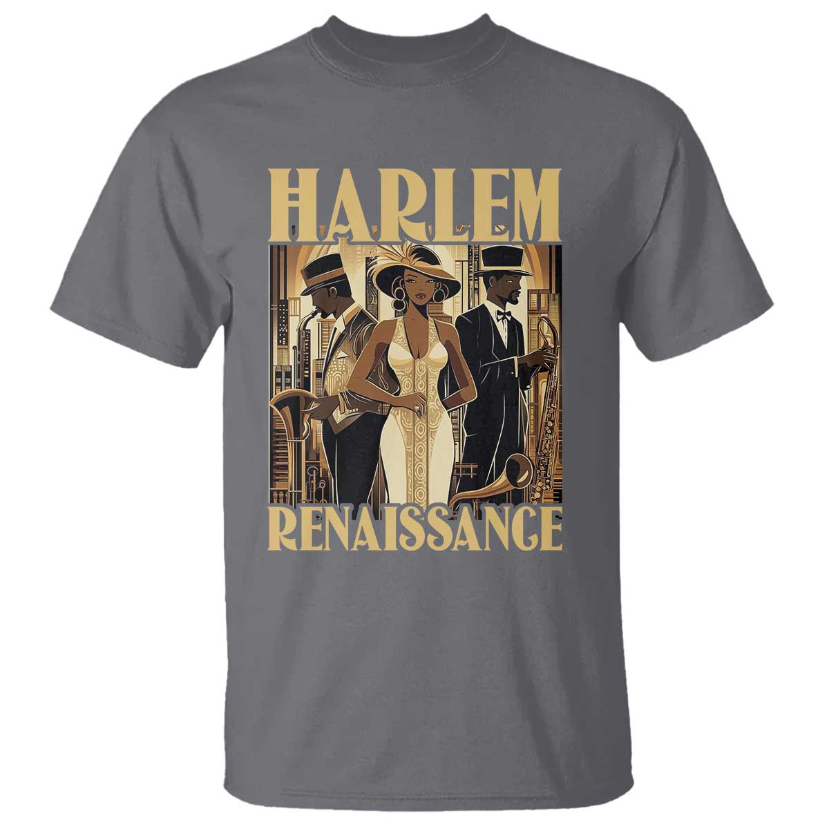 Harlem Renaissance T Shirt 1920s Black History Month TS09 Charcoal Print Your Wear