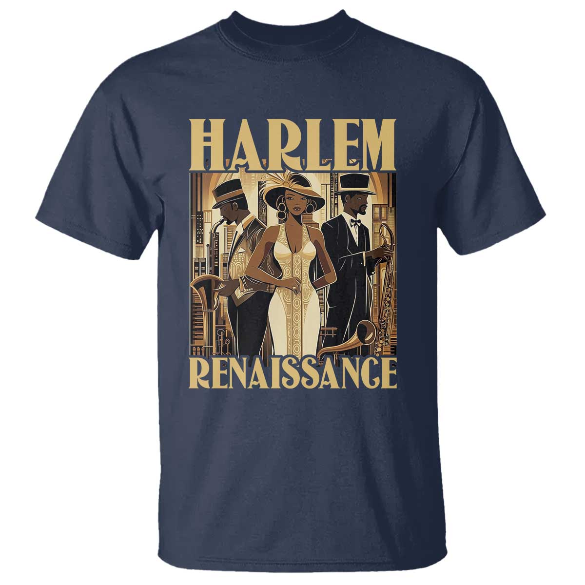 Harlem Renaissance T Shirt 1920s Black History Month TS09 Navy Print Your Wear