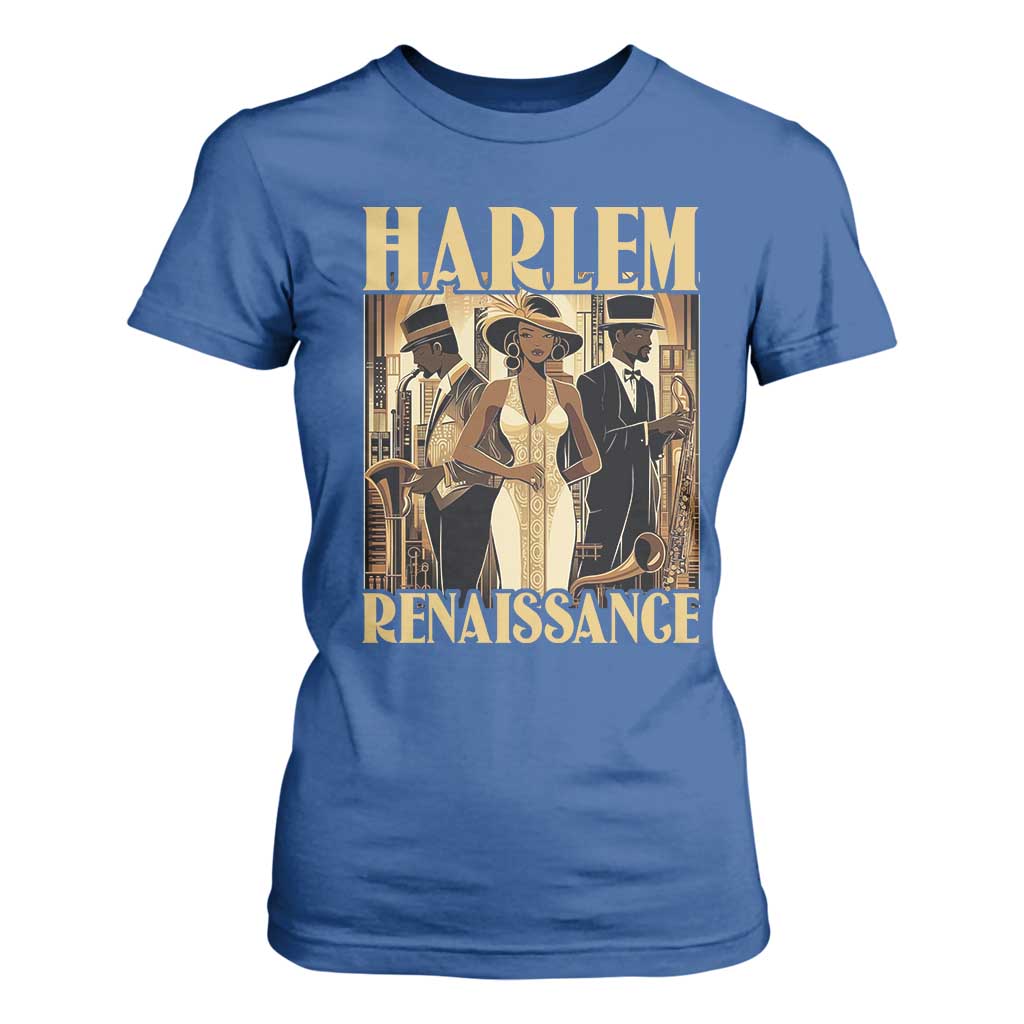 Harlem Renaissance T Shirt For Women 1920s Black History Month TS09 Royal Blue Print Your Wear