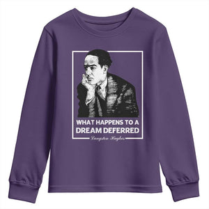 Langston Hughes Youth Sweatshirt A Dream Deferred Harlem Renaissance Black History TS09 Purple Print Your Wear