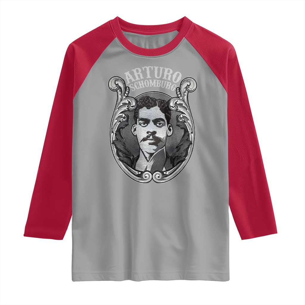 Harlem Renaissance Arturo Schomburg Raglan Shirt TS09 Sport Gray Red Print Your Wear