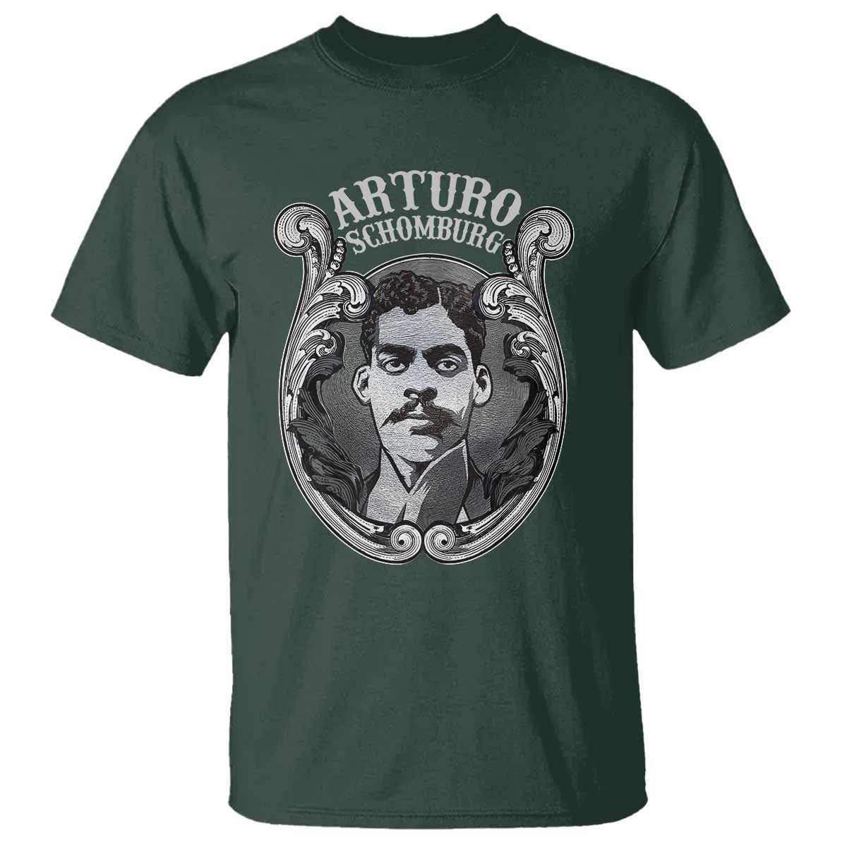 Harlem Renaissance Arturo Schomburg T Shirt TS09 Dark Forest Green Print Your Wear