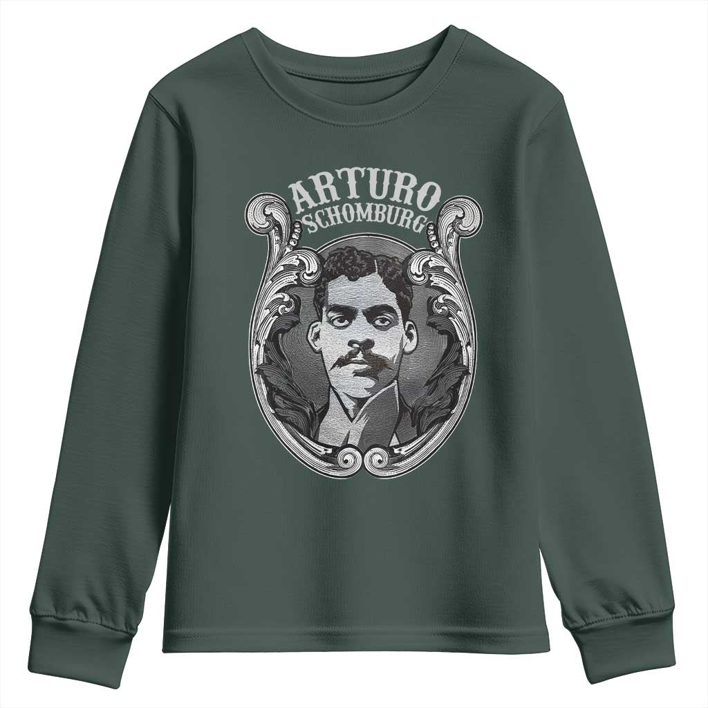 Harlem Renaissance Arturo Schomburg Youth Sweatshirt TS09 Dark Forest Green Print Your Wear