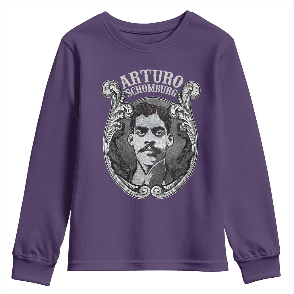 Harlem Renaissance Arturo Schomburg Youth Sweatshirt TS09 Purple Print Your Wear