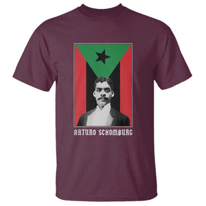 Arturo Schomburg T Shirt - Harlem Renaissance Puerto Rican Black History Scholar Tee TS09 Maroon Print Your Wear