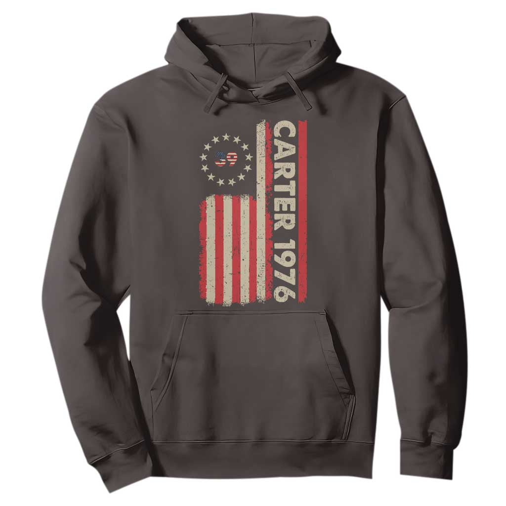 Jimmy Carter Hoodie 39th US President 1976 Retro American Flag TS09 Dark Chocolate Print Your Wear