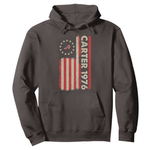 Jimmy Carter Hoodie 39th US President 1976 Retro American Flag TS09 Dark Chocolate Print Your Wear