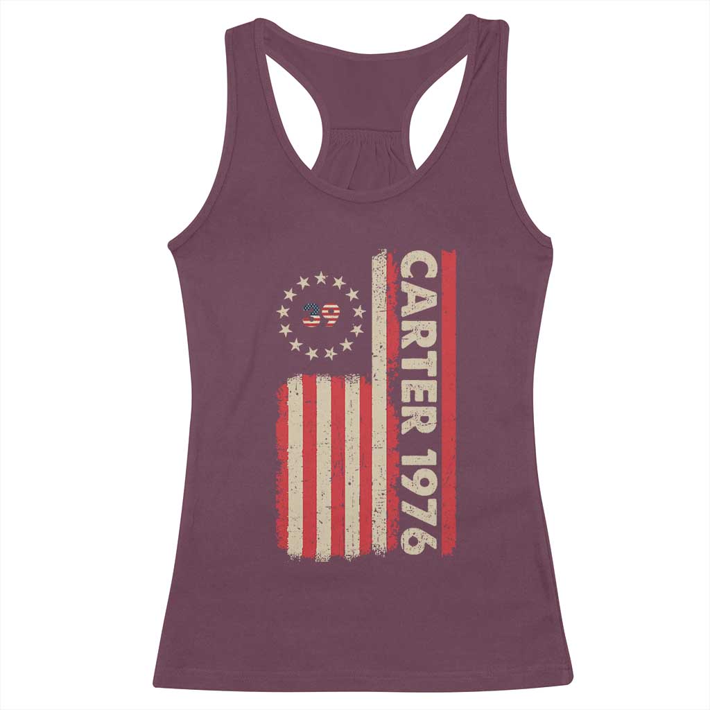 Jimmy Carter Racerback Tank Top 39th US President 1976 Retro American Flag TS09 Maroon Print Your Wear