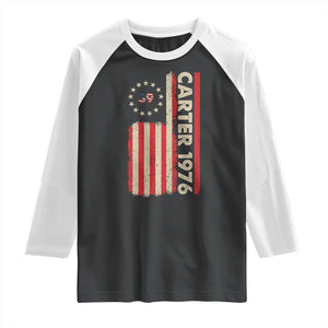 Jimmy Carter Raglan Shirt 39th US President 1976 Retro American Flag TS09 Black White Print Your Wear