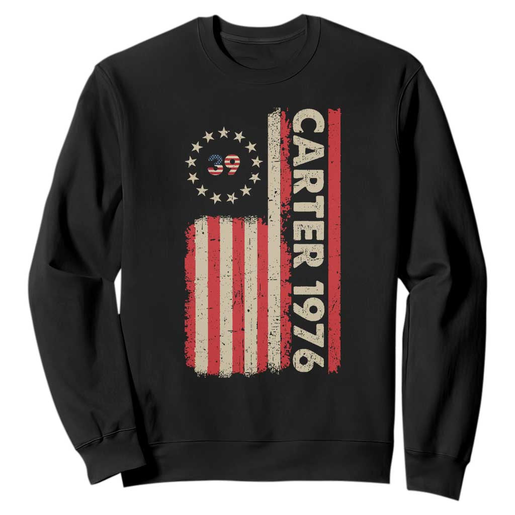Jimmy Carter Sweatshirt 39th US President 1976 Retro American Flag TS09 Black Print Your Wear