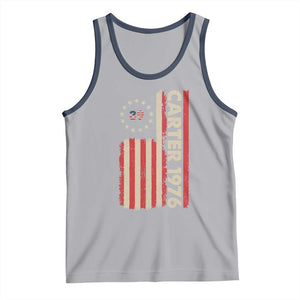 Jimmy Carter Tank Top 39th US President 1976 Retro American Flag TS09 Athletic Heather Navy Print Your Wear