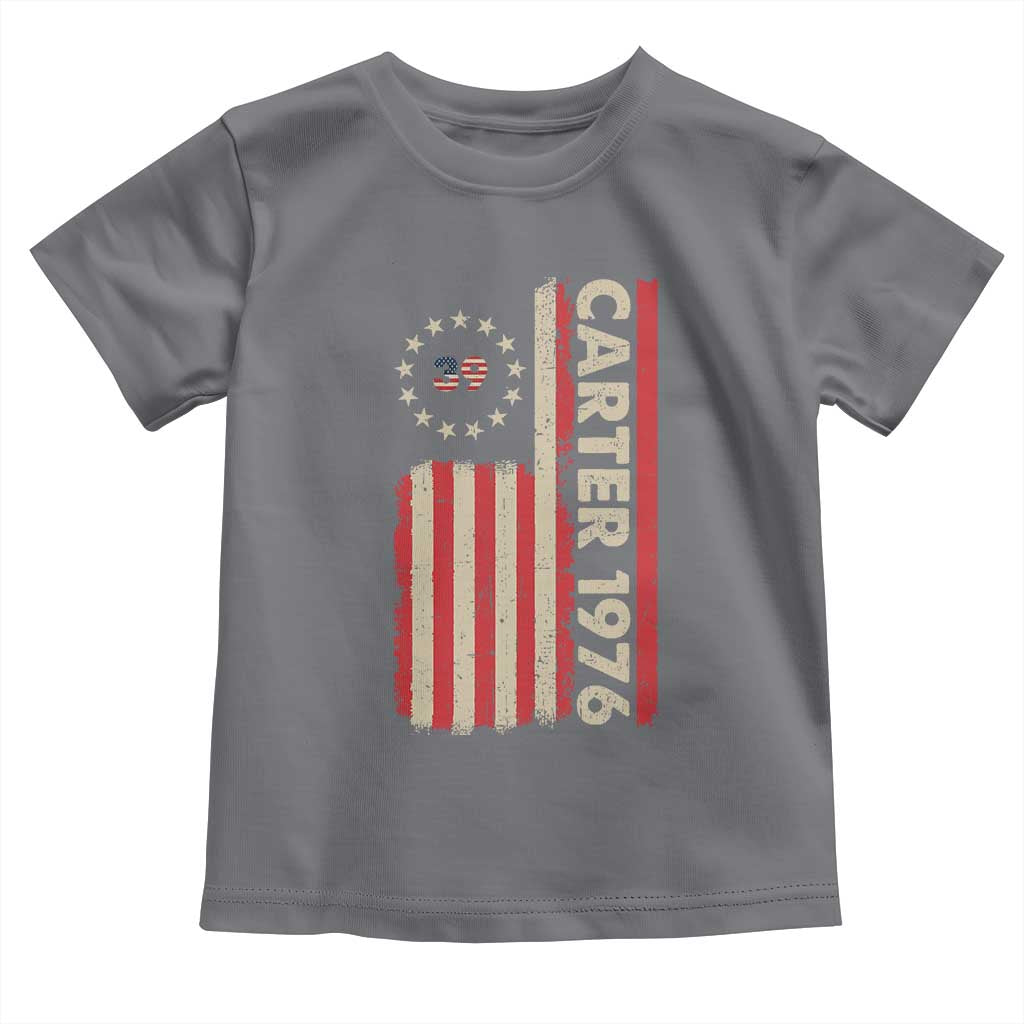 Jimmy Carter Toddler T Shirt 39th US President 1976 Retro American Flag TS09 Charcoal Print Your Wear