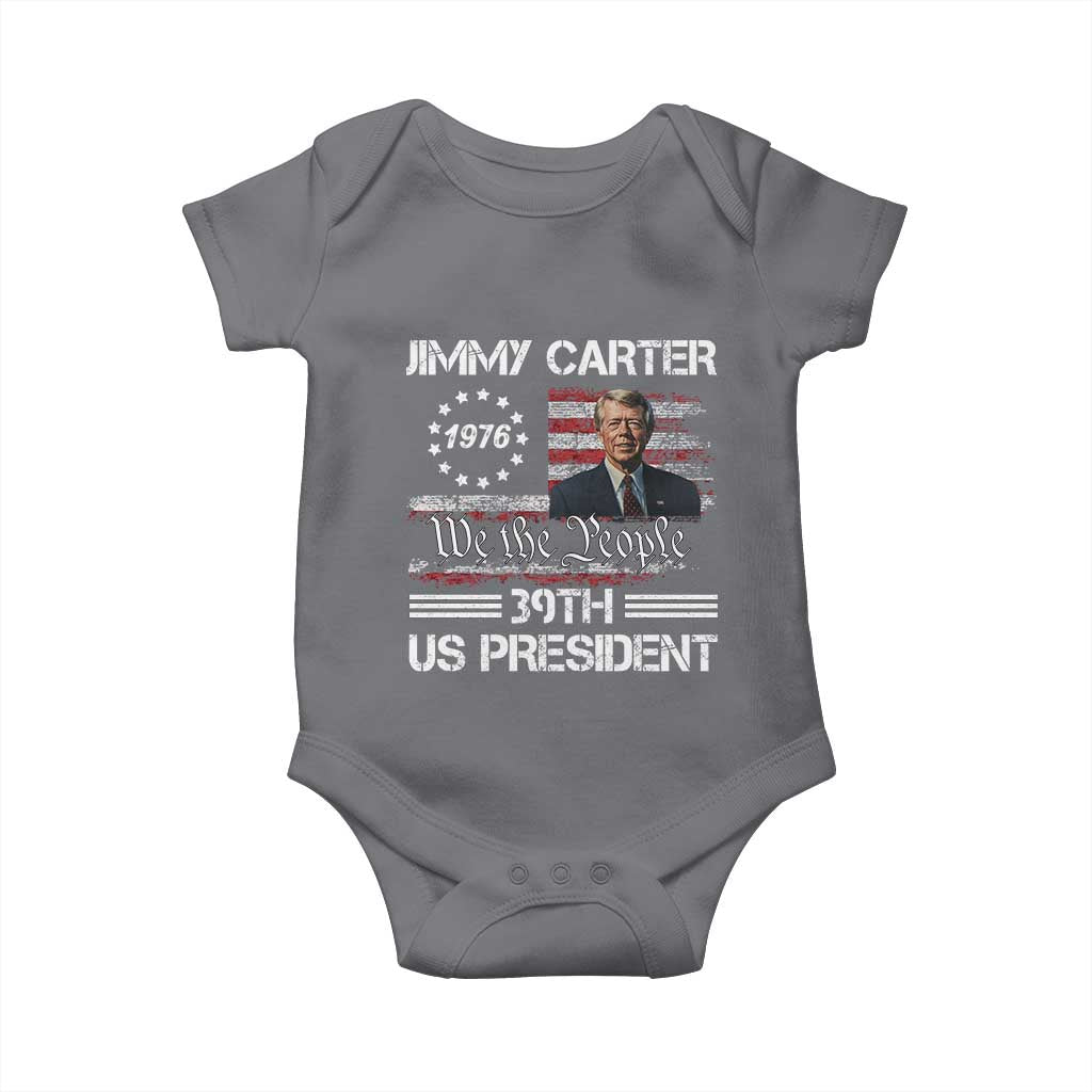 Jimmy Carter Baby Onesie 39th US President 1976 We The People American Flag TS09 Charcoal Print Your Wear
