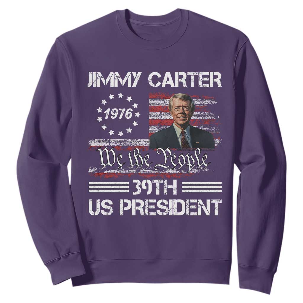 Jimmy Carter Sweatshirt 39th US President 1976 We The People American Flag TS09 Purple Print Your Wear