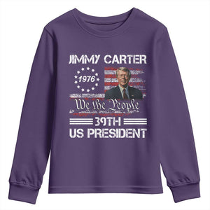 Jimmy Carter Youth Sweatshirt 39th US President 1976 We The People American Flag TS09 Purple Print Your Wear