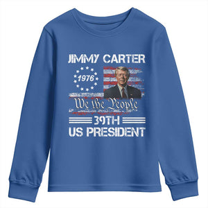 Jimmy Carter Youth Sweatshirt 39th US President 1976 We The People American Flag TS09 Royal Blue Print Your Wear