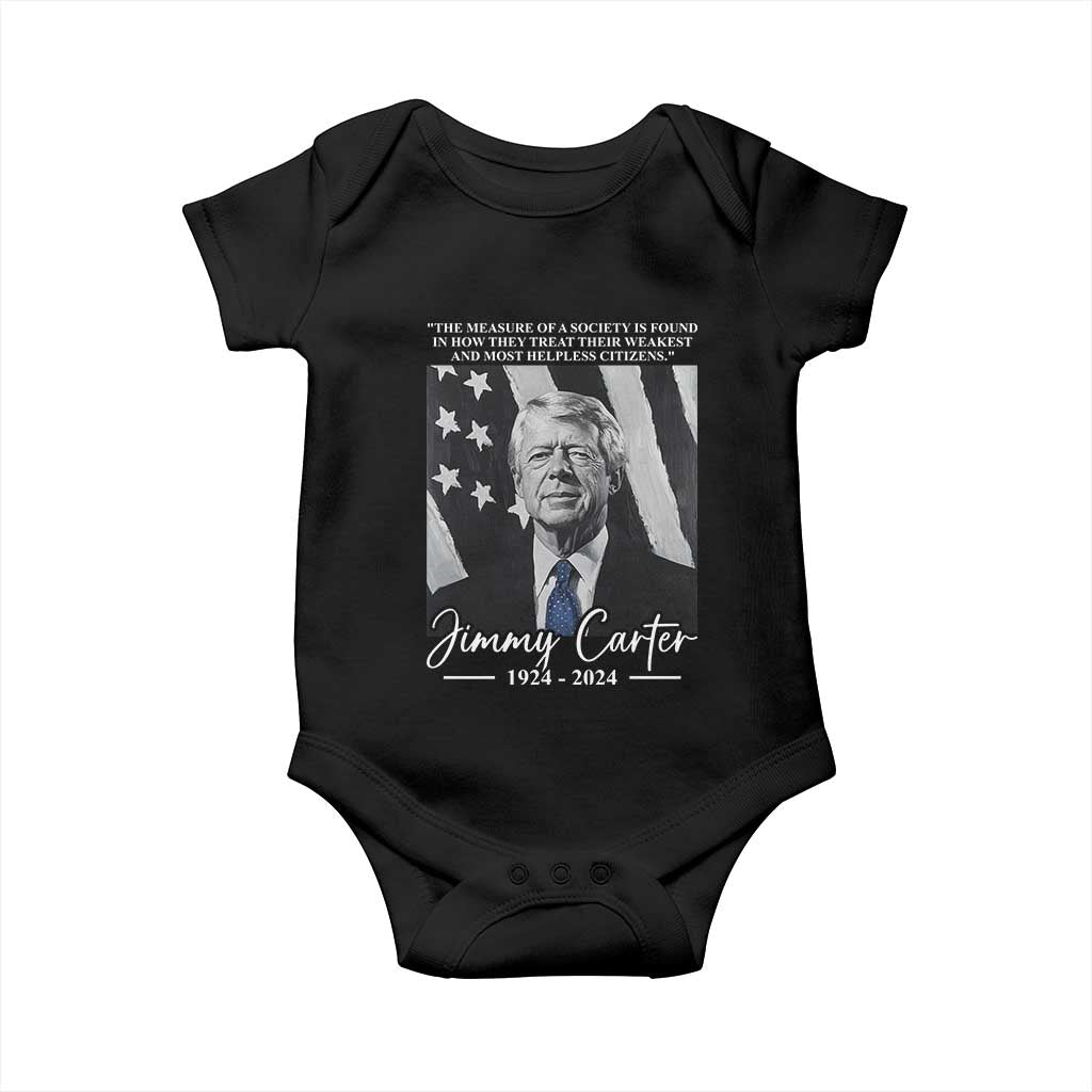 Jimmy Carter Quote Baby Onesie The Measure Of A Society TS09 Black Print Your Wear