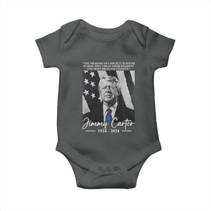 Jimmy Carter Quote Baby Onesie The Measure Of A Society TS09 Dark Heather Print Your Wear