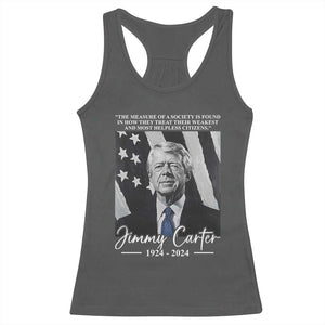 Jimmy Carter Quote Racerback Tank Top The Measure Of A Society TS09 Dark Heather Print Your Wear