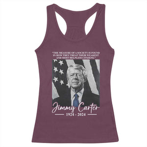 Jimmy Carter Quote Racerback Tank Top The Measure Of A Society TS09 Maroon Print Your Wear
