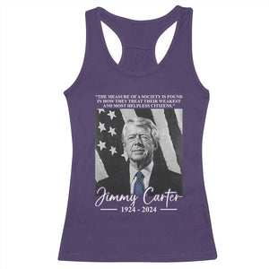 Jimmy Carter Quote Racerback Tank Top The Measure Of A Society TS09 Purple Print Your Wear