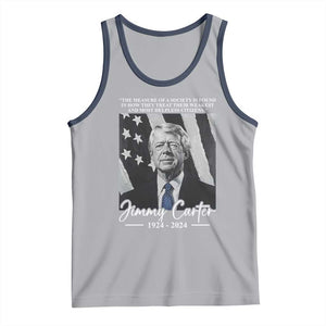 Jimmy Carter Quote Tank Top The Measure Of A Society TS09 Athletic Heather Navy Print Your Wear