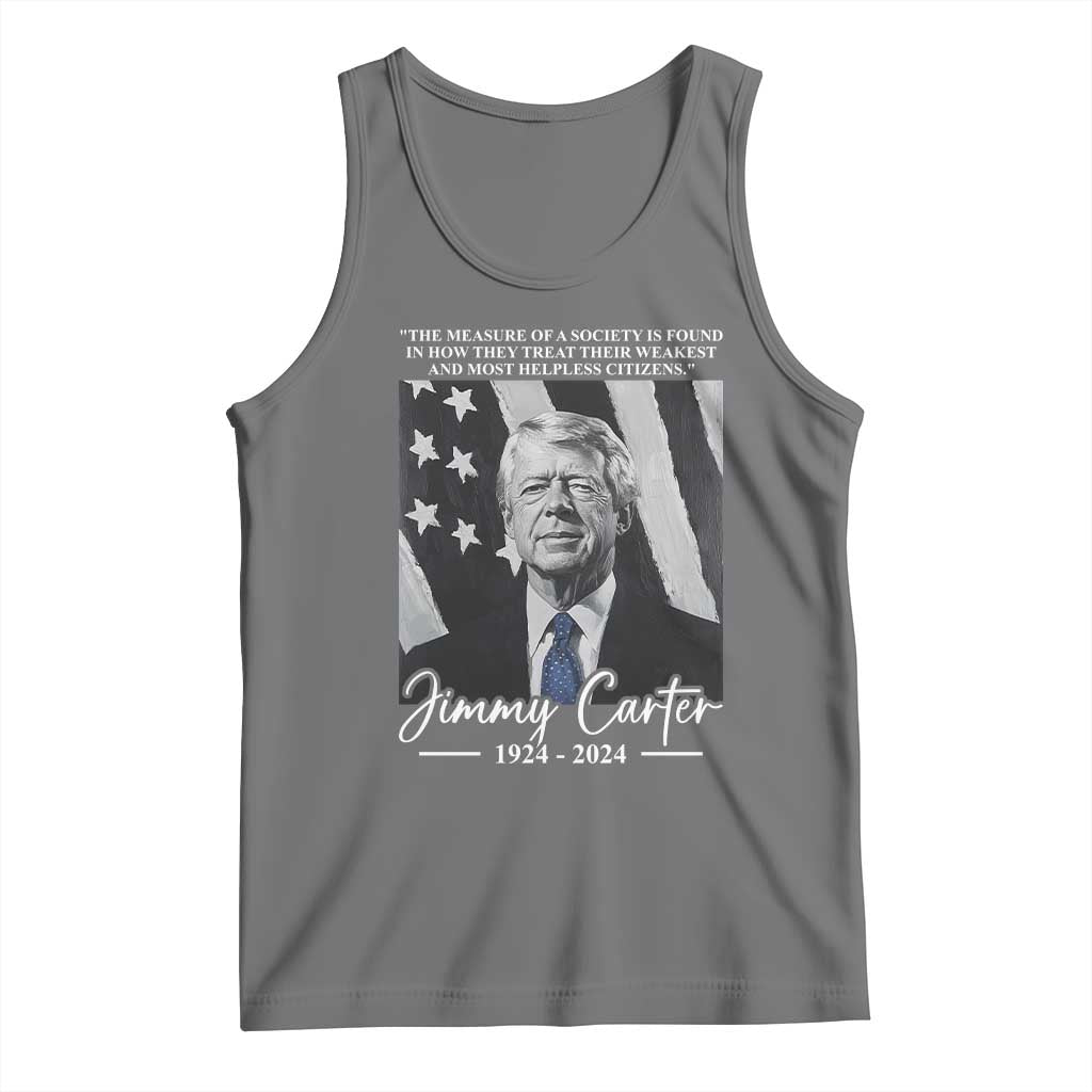 Jimmy Carter Quote Tank Top The Measure Of A Society TS09 Black Heather Print Your Wear