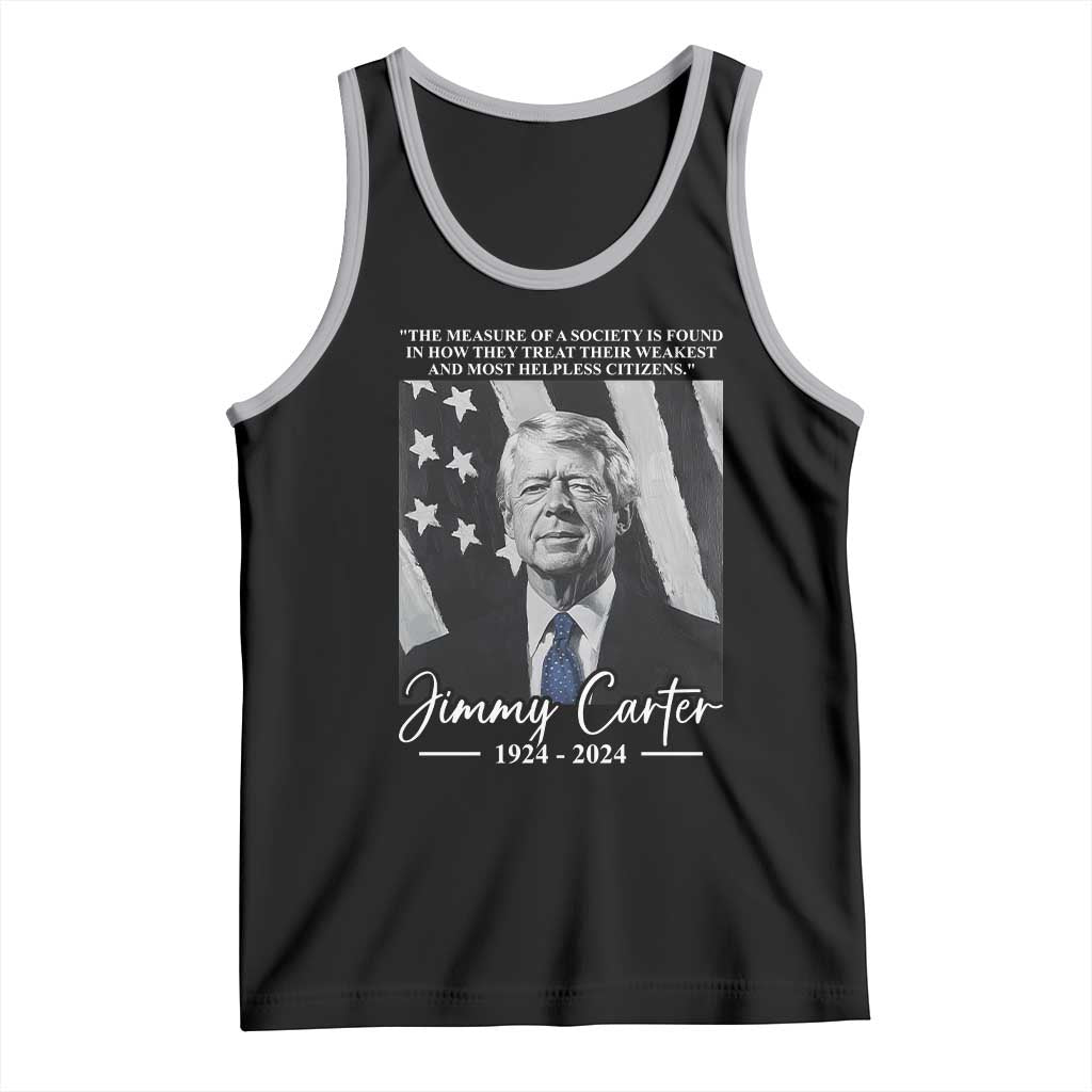 Jimmy Carter Quote Tank Top The Measure Of A Society TS09 Black Athletic Heather Print Your Wear