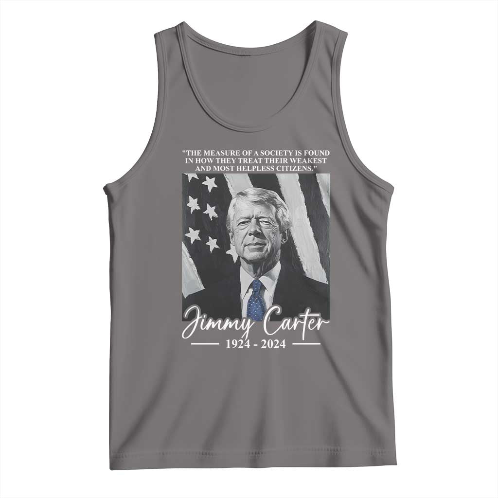 Jimmy Carter Quote Tank Top The Measure Of A Society TS09 Deep Heather Print Your Wear