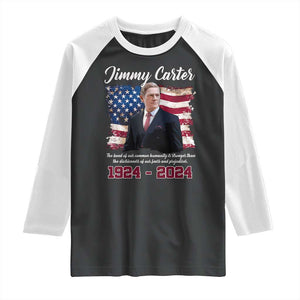 Jimmy Carter Raglan Shirt A Legacys Of Peace And Humanitys TS09 Black White Print Your Wear