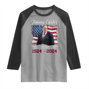 Jimmy Carter Raglan Shirt A Legacys Of Peace And Humanitys TS09 Sport Gray Black Print Your Wear