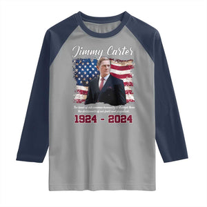 Jimmy Carter Raglan Shirt A Legacys Of Peace And Humanitys TS09 Sport Gray Navy Print Your Wear