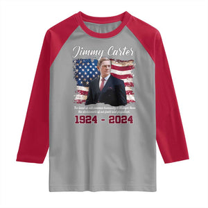 Jimmy Carter Raglan Shirt A Legacys Of Peace And Humanitys TS09 Sport Gray Red Print Your Wear