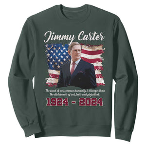 Jimmy Carter Sweatshirt A Legacys Of Peace And Humanitys TS09 Dark Forest Green Print Your Wear