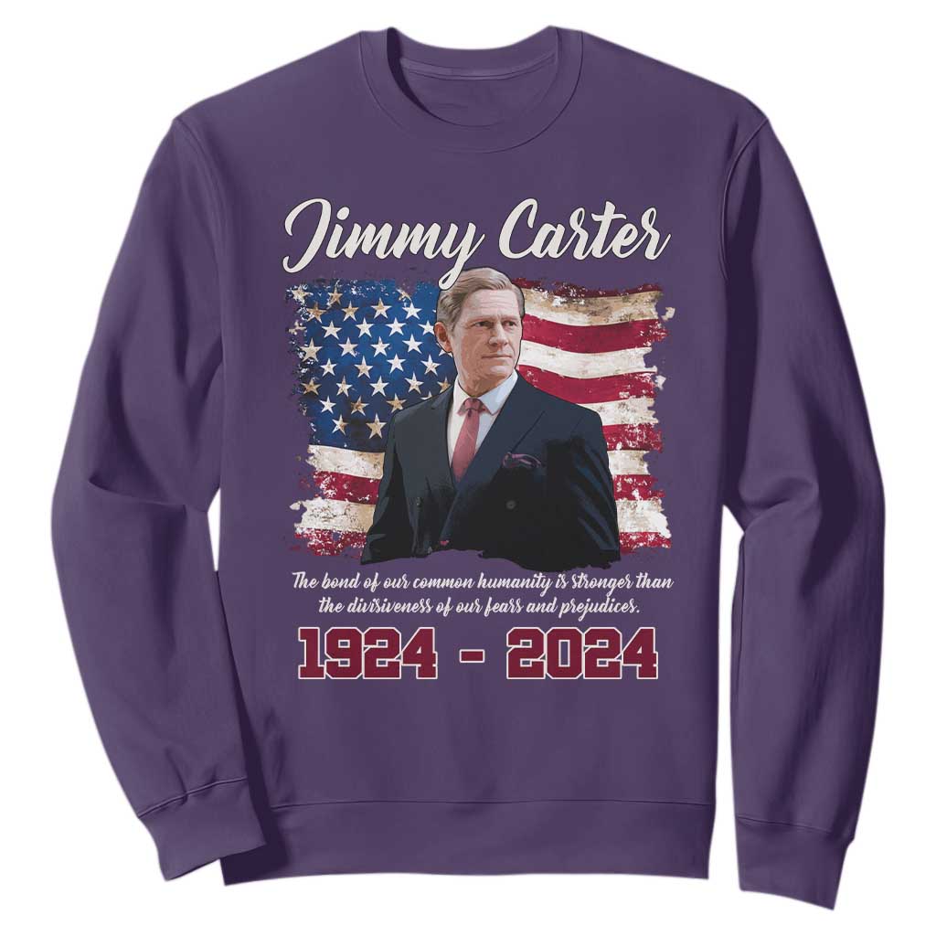 Jimmy Carter Sweatshirt A Legacys Of Peace And Humanitys TS09 Purple Print Your Wear
