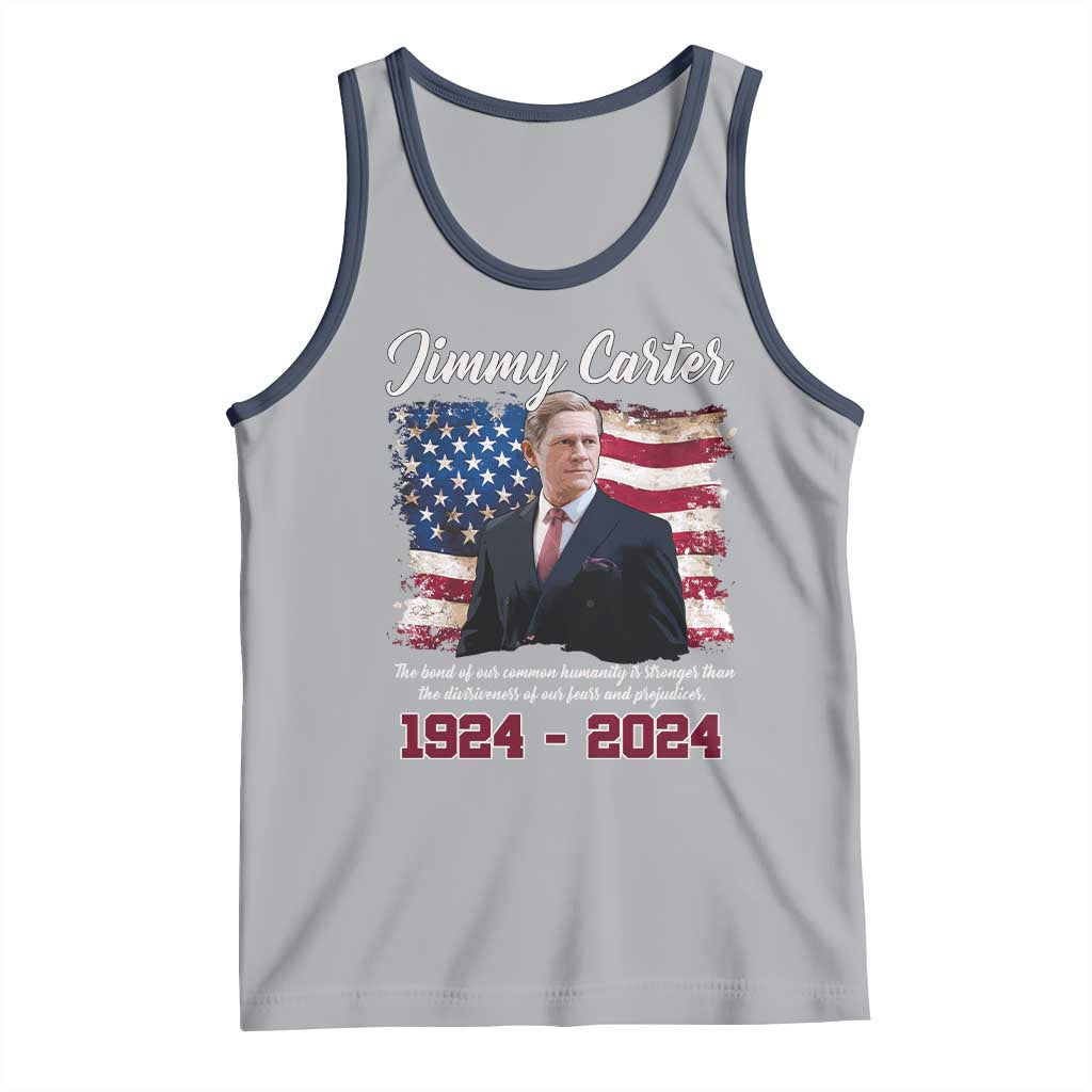 Jimmy Carter Tank Top A Legacys Of Peace And Humanitys TS09 Athletic Heather Navy Print Your Wear