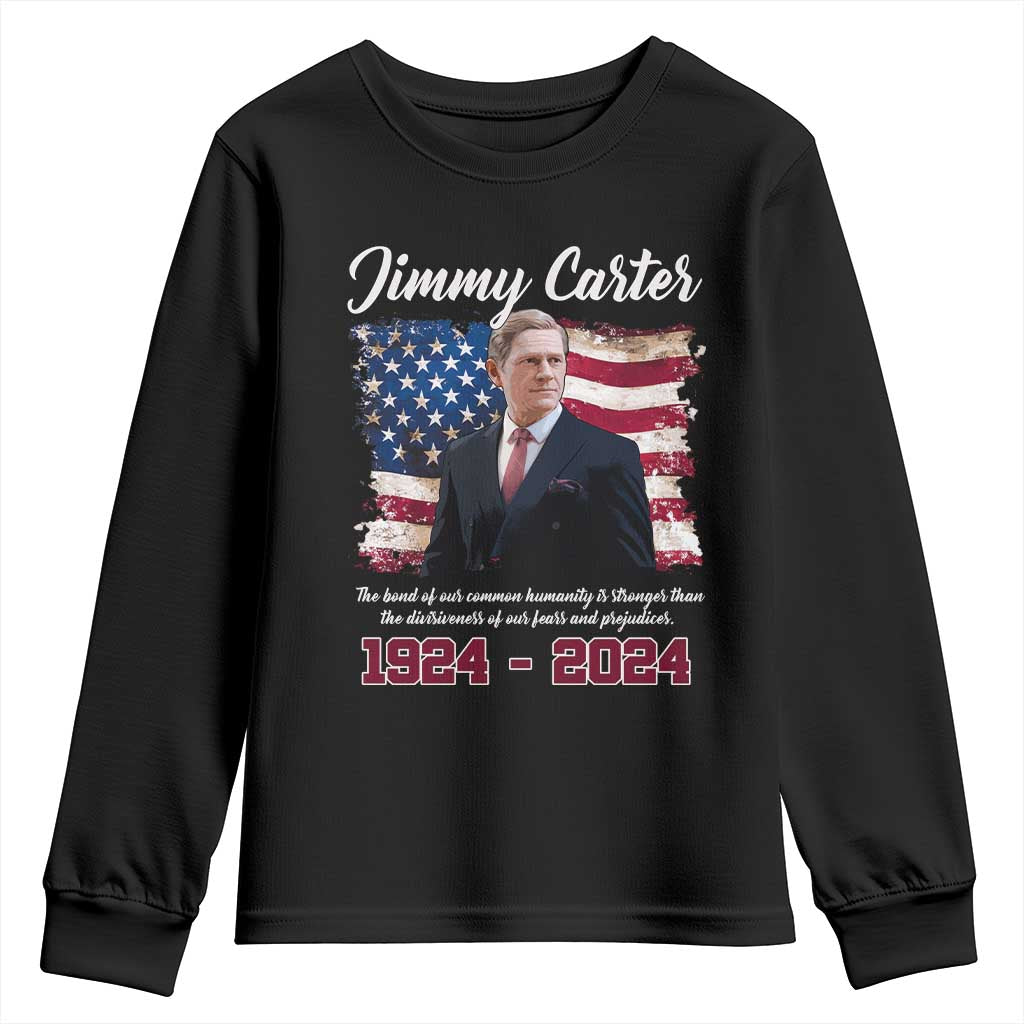 Jimmy Carter Youth Sweatshirt A Legacys Of Peace And Humanitys TS09 Black Print Your Wear
