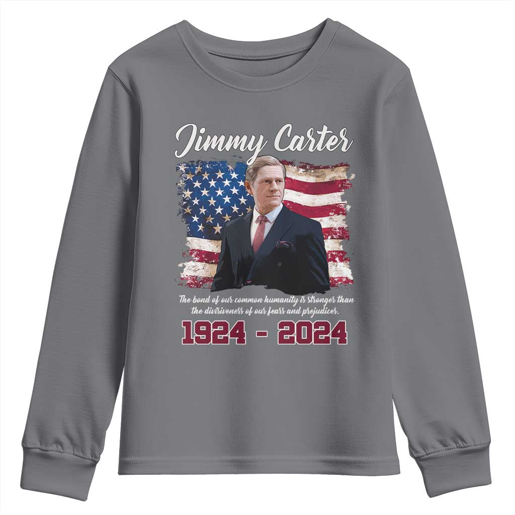Jimmy Carter Youth Sweatshirt A Legacys Of Peace And Humanitys TS09 Charcoal Print Your Wear
