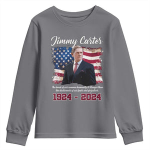 Jimmy Carter Youth Sweatshirt A Legacys Of Peace And Humanitys TS09 Charcoal Print Your Wear